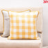 yellow check cotton cushion