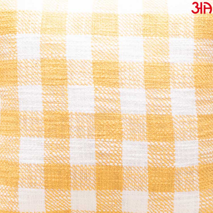 yellow check cotton cushion3