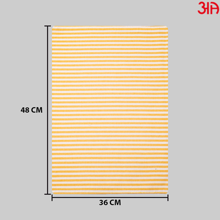 yellow stripe table mat cotton4