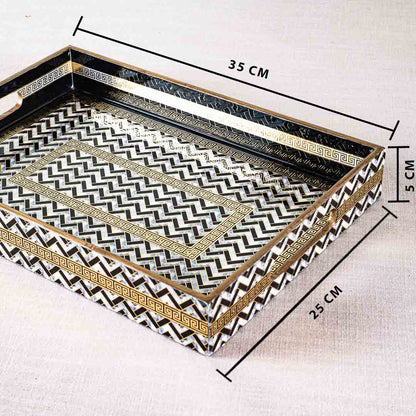 Premium Veda Weave Rectangle Mdf Tray Design Ten 10X16X2 Inch
