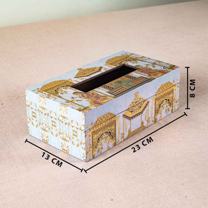 Premium Mughal Tissue Box Mdf Design Two 9.5X6X3 Inch