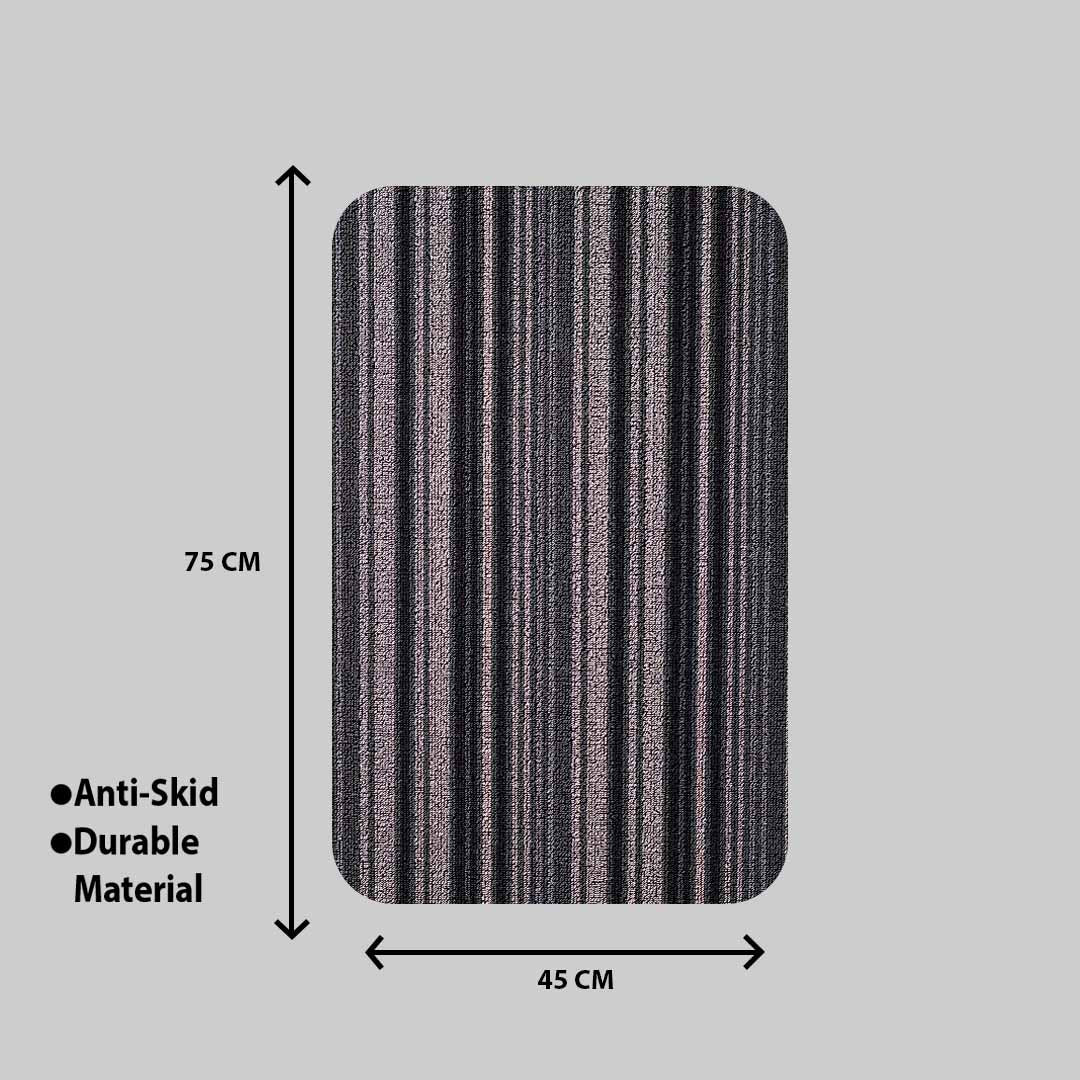 Hoopla stripe pvc front door mat