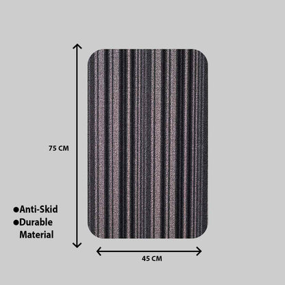 Hoopla stripe pvc front door mat