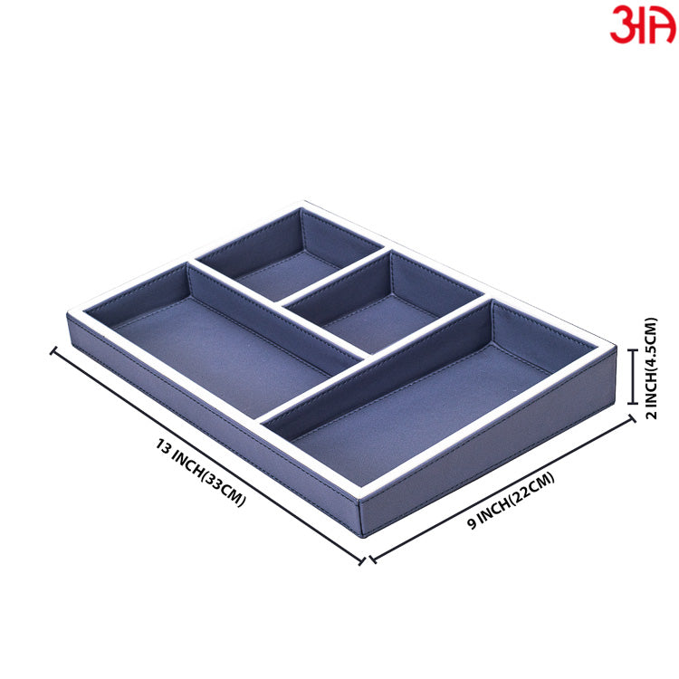 Blue Organizer Tray ( 4 Pockets ) (33x22x4.5)-CM