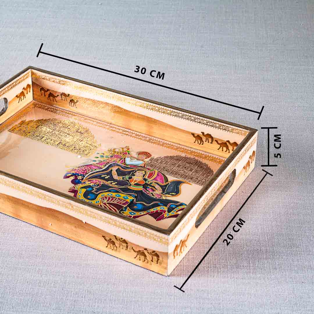 Premium Rani Rectangle Mdf Tray Design Eight 8X14X2 Inch