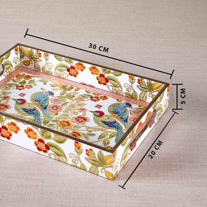 Premium Bird Rectangle Mdf Tray Design Four 8X14X2 Inch