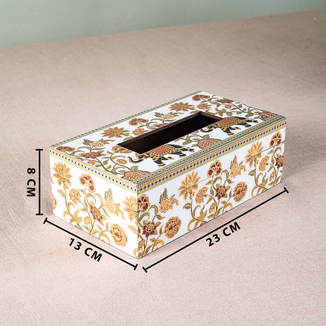 Premium Elephant Tissue Box Mdf Design Three 9.5X6X3 Inch