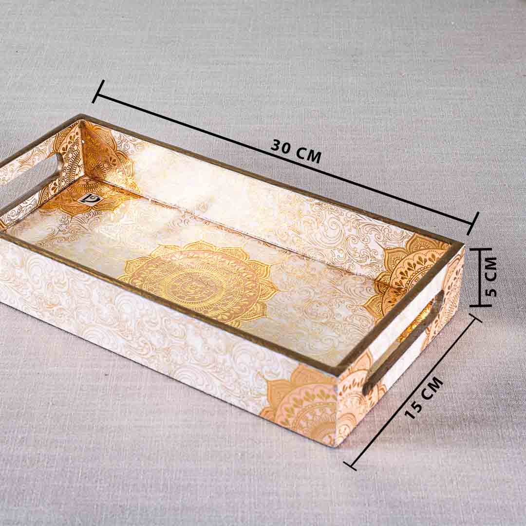 Premium Gold Rectangle Mdf Tray