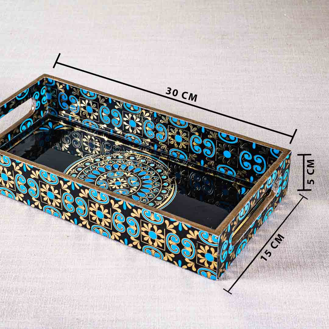Premium Abstract Rectangle Mdf Tray Design Five 6X12X2 Inch