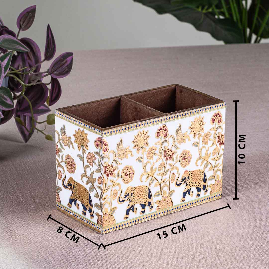 Premium Elephant Mdf Cutlery Holder Design Three  6X3X4 Inch