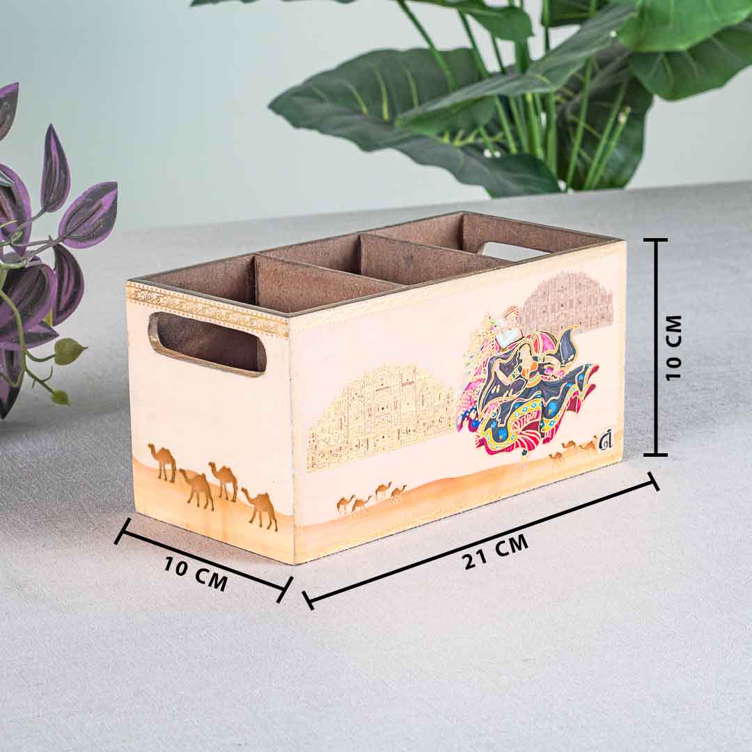 Premium Rajasthani Mdf Cutlery Holder Design Eight 8X4X4 Inch