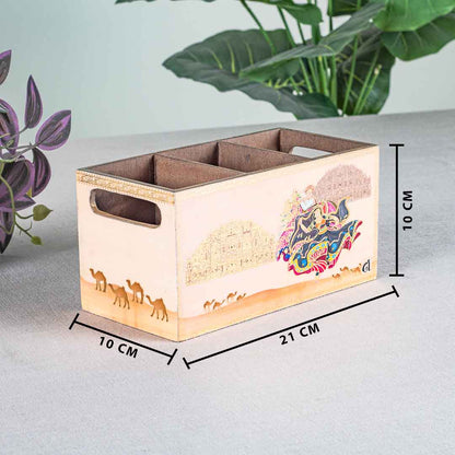 Premium Rajasthani Mdf Cutlery Holder Design Eight 8X4X4 Inch