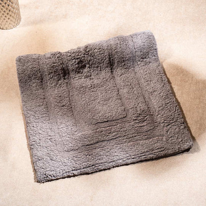 Soft Absorbent U-Shaped Pedestal Bath Mat &amp; Rectangle Bath mat (2pc Set) - Brown