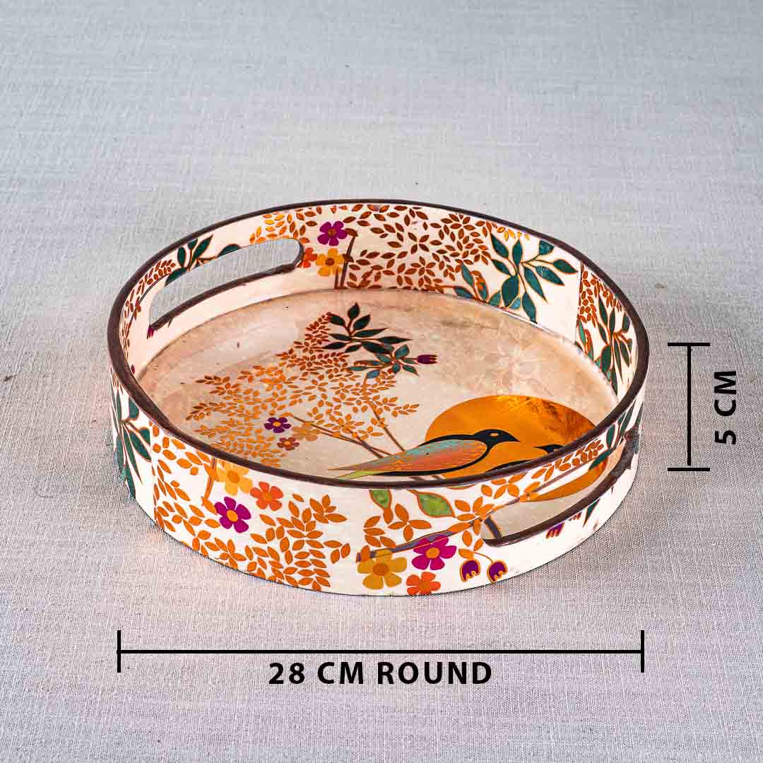 Love Bird Mdf Round Tray Design Nine 11 Inch Round