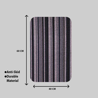 Hoopla stripe pvc front door mat