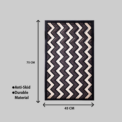 Green And Beige Anti Skid Durable Material PP Mat (45x75) CM