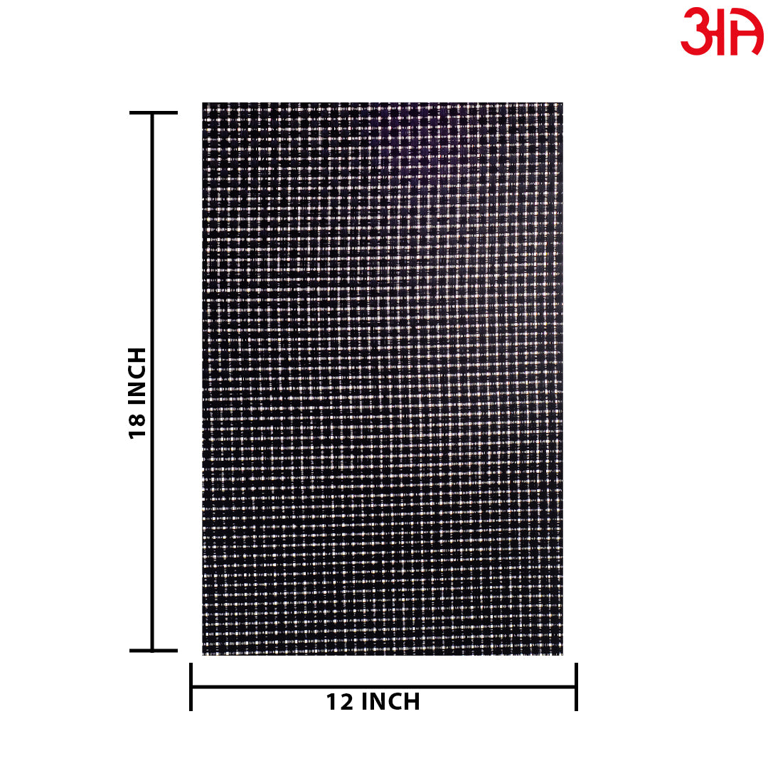 Jet Black Pvc Table Mat (2Pcs Set) (12x18) Inch