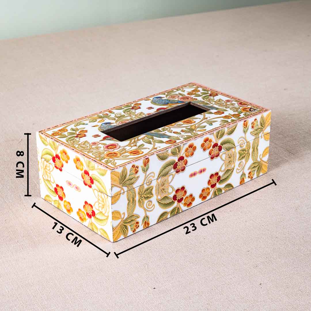 Premium Bird Tissue Box Mdf Design Four 9.5X6X3 Inch