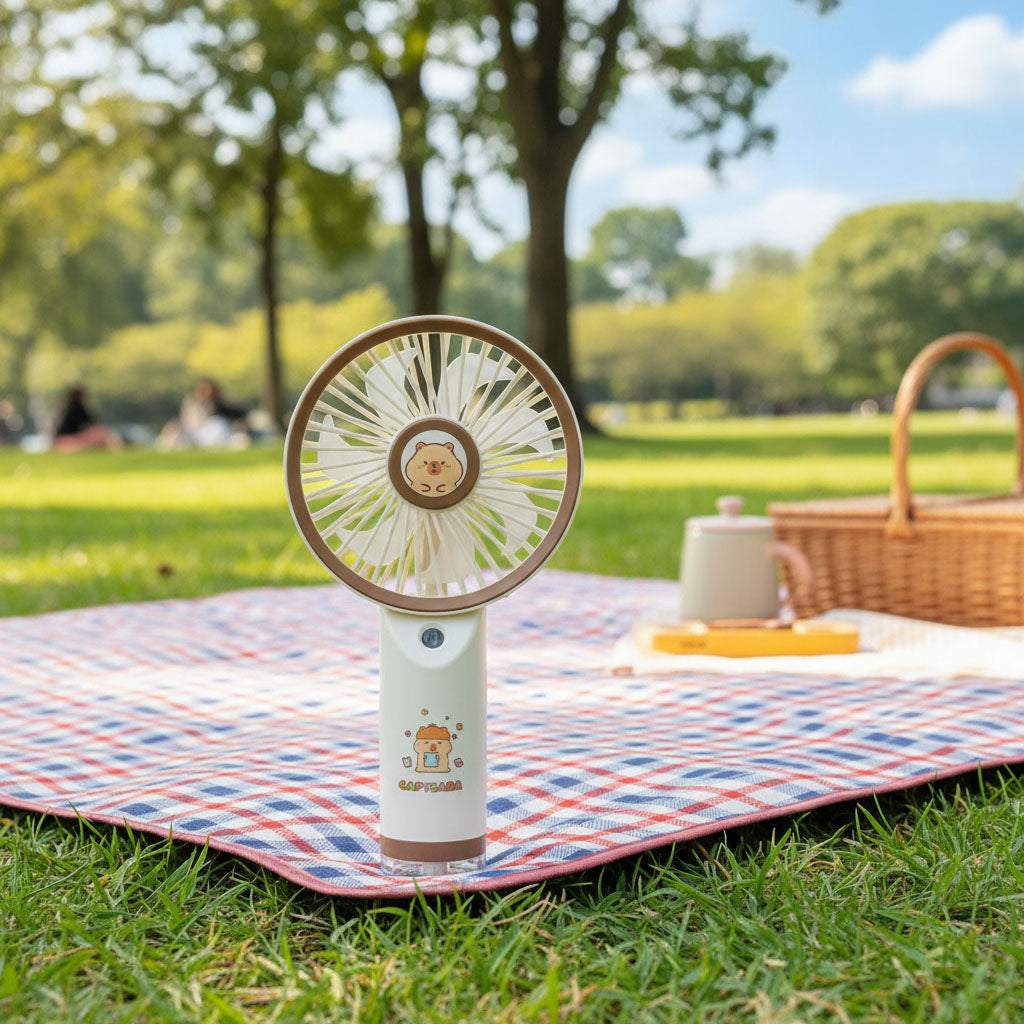 Cute Bear Portable Handheld Fan with Mist Spray – 10 x 20 x 4 CM-Plastic Body