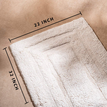 Soft Absorbent U-Shaped Pedestal Bath Mat &amp; Rectangle Bath mat (2pc Set) - BEIGE