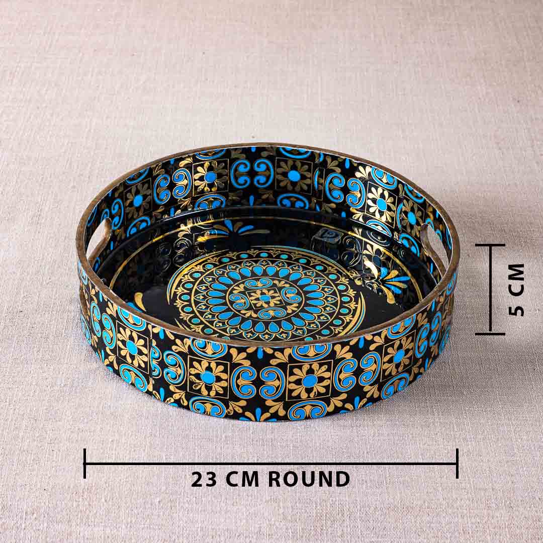Abstract  Mdf Round Tray Design Five 11 Inch Round
