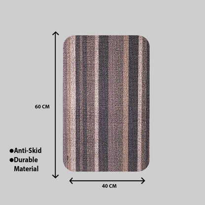 Hoopla stripe pvc front door mat