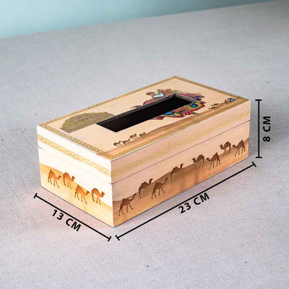 Premium Rajasthani Tissue Box Mdf Design Eight 9.5X6X3 Inch