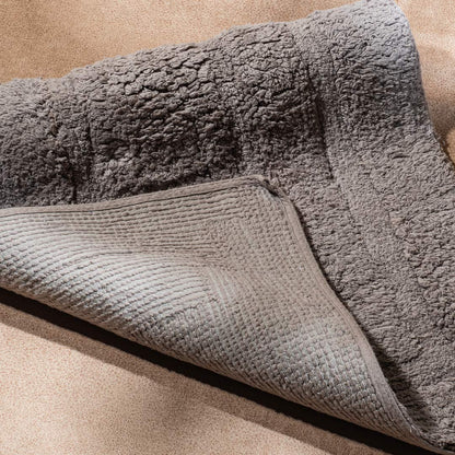 Soft Absorbent U-Shaped Pedestal Bath Mat &amp; Rectangle Bath mat (2pc Set) - ASH