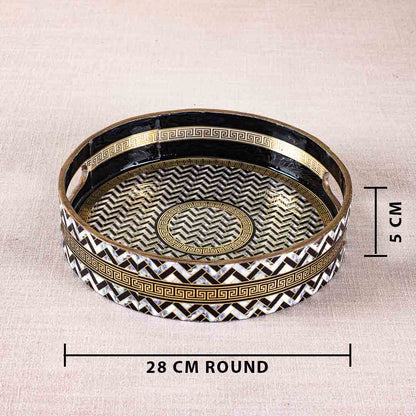 Premium Veda Weave Mdf Round Tray Design Ten 11 Inch Round