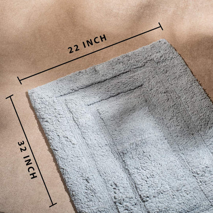 Soft Absorbent U-Shaped Pedestal Bath Mat &amp; Rectangle Bath mat (2pc Set) - LITE GREY