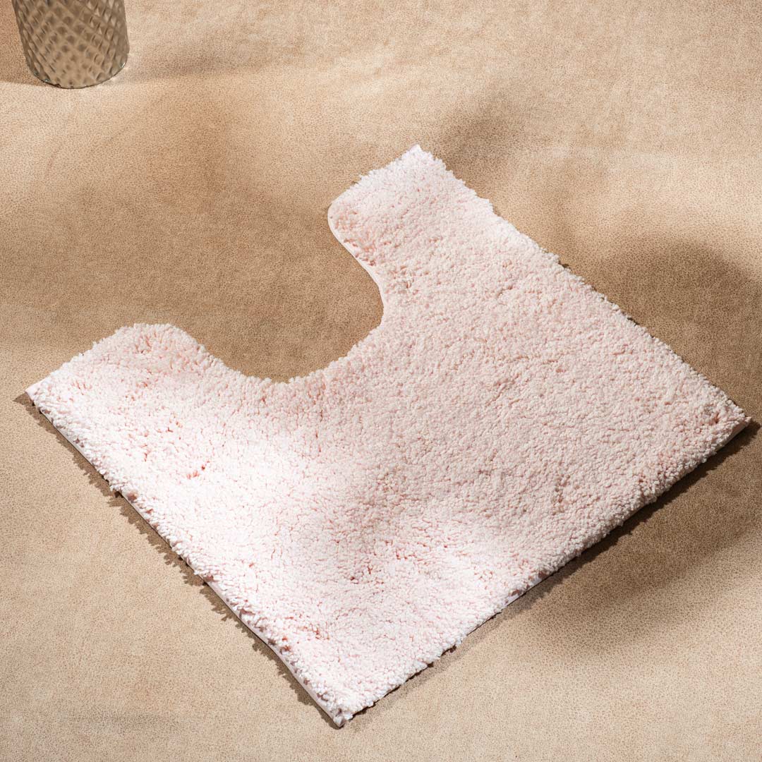 Soft Absorbent U-Shaped Pedestal Bath Mat - Pink