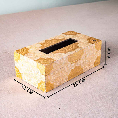 Premium Abstract Gold Tissue Box Mdf Design Seven 9.5X6X3 Inch