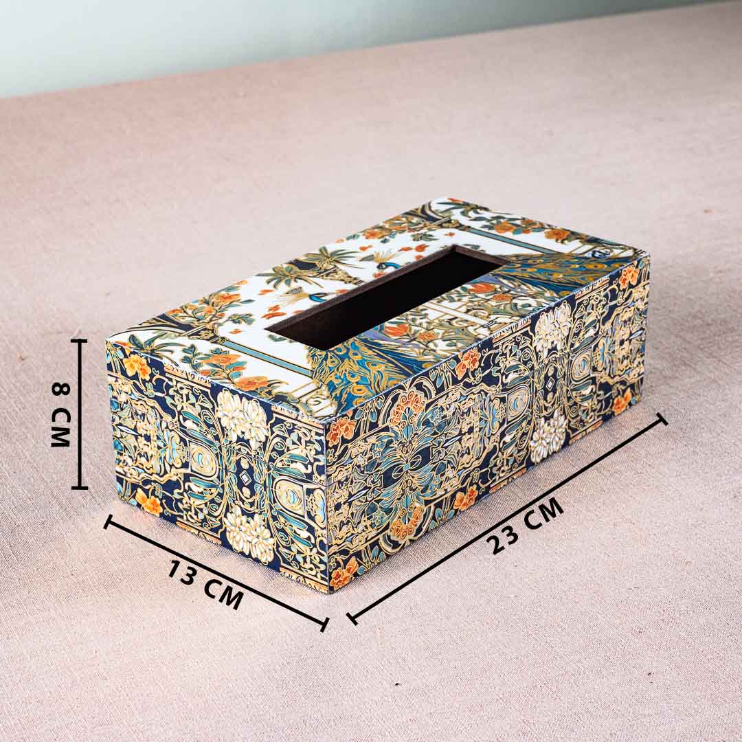 Premium Peacock Tissue Box Mdf Design One 9.5X6X3 Inch
