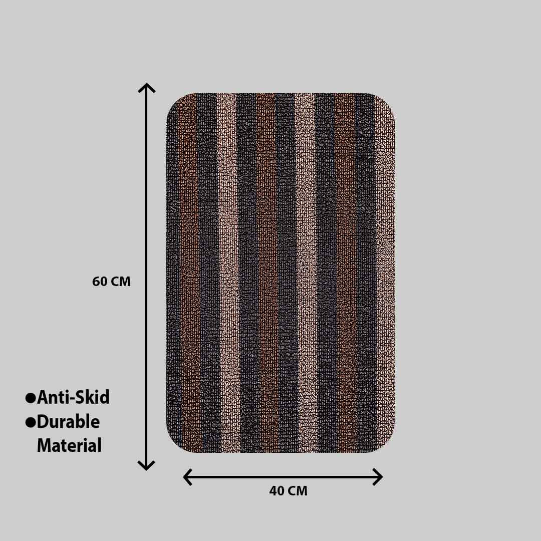 Hoopla stripe pvc front door mat