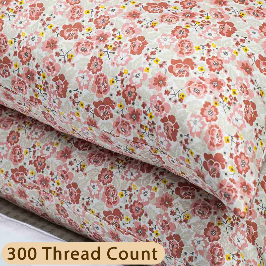Multi Colour 300TC- Pillow Cover Set (02 PCS) Design Six