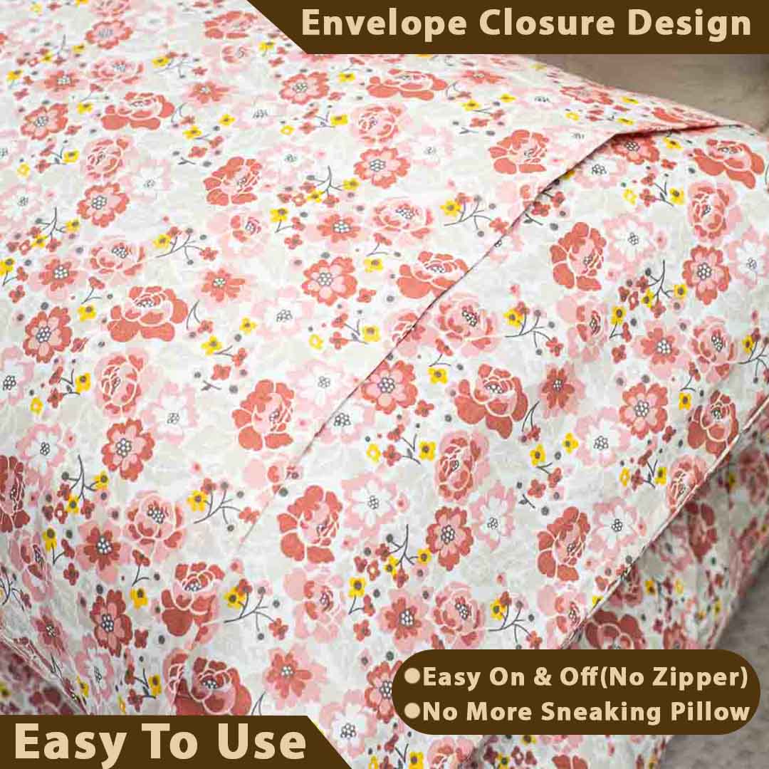 Multi Colour 300TC- Pillow Cover Set (02 PCS) Design Six