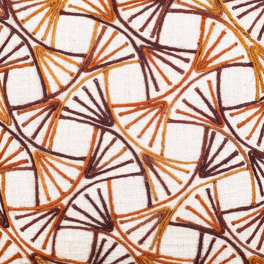 The Heritage Collection Geometric Jute Cotton Cushion Cover 16x16" - Cream Brown