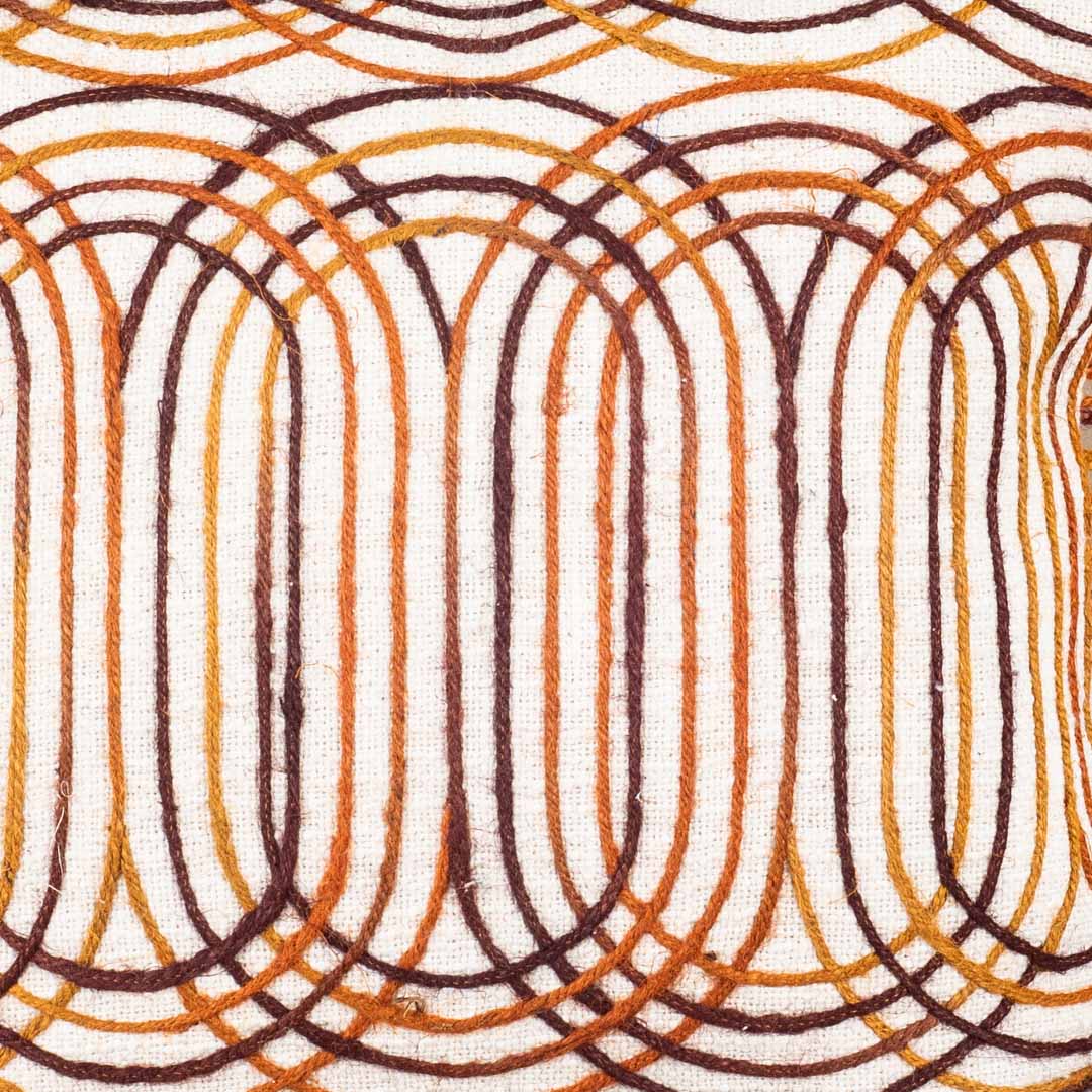 The Heritage Collection Geometric Jute Cotton Cushion Cover 16x16" - Cream Brown