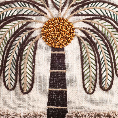 Premium Palm Tree Embroidered Cushion Cover – Coastal Home Décor