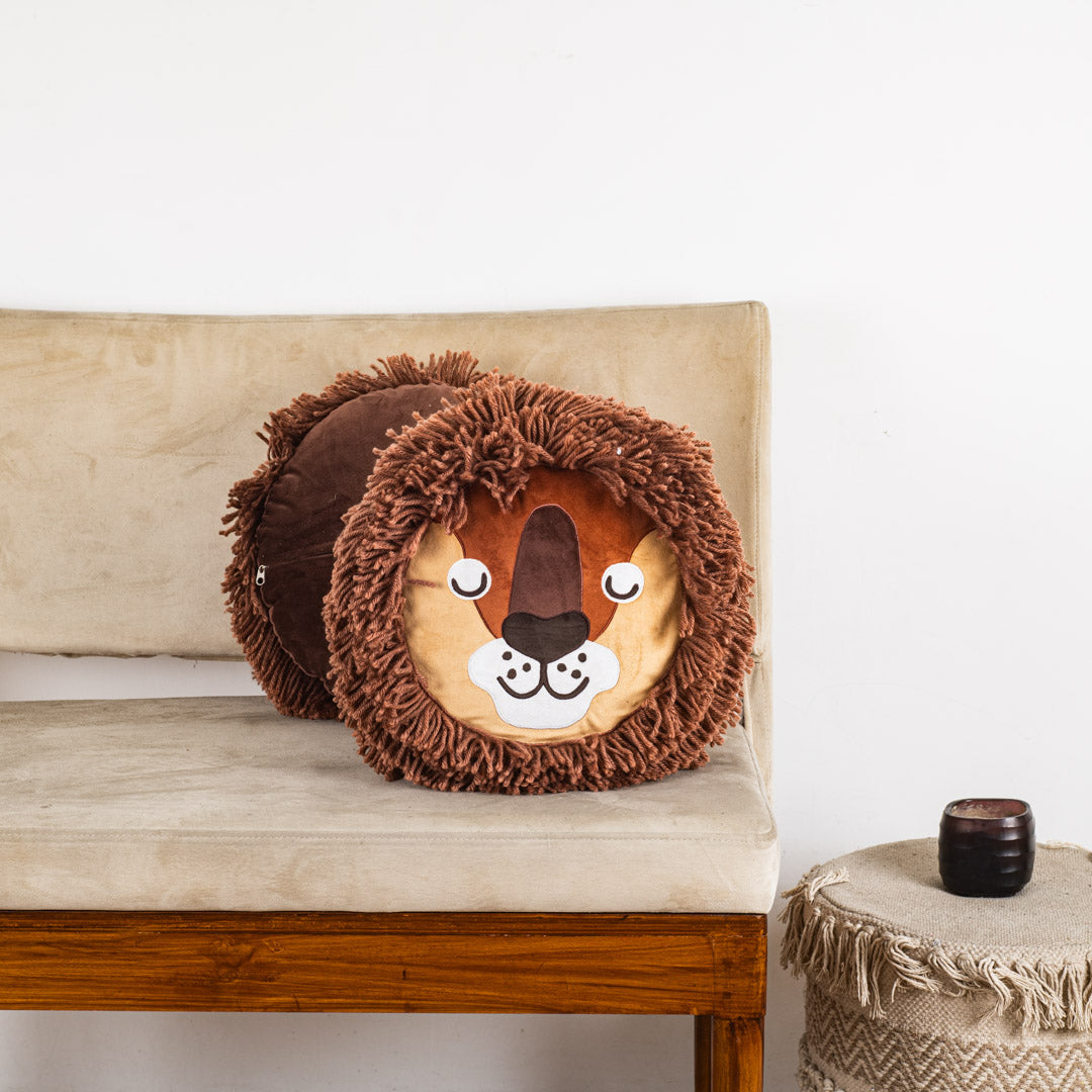 Premium Macrame Lion Cushion Cover