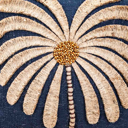 Gorgeous Palm Tree Cushion Cover with Hand Work