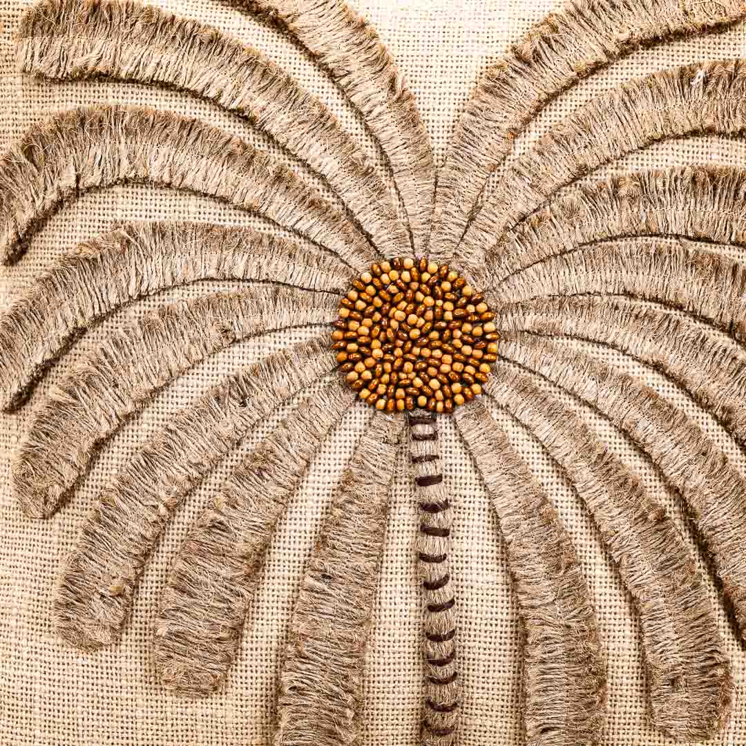 Gorgeous Palm Tree Cushion Cover with Hand Work
