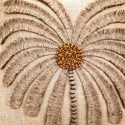 Gorgeous Palm Tree Cushion Cover with Hand Work