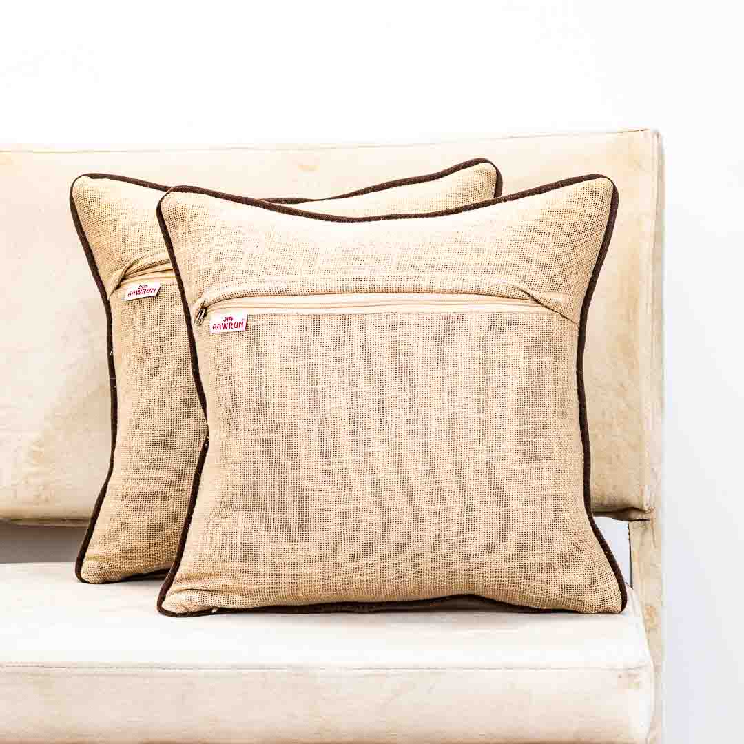 Gorgeous Palm Tree Cushion Cover with Hand Work