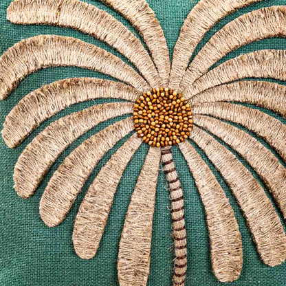 Gorgeous Palm Tree Cushion Cover with Hand Work