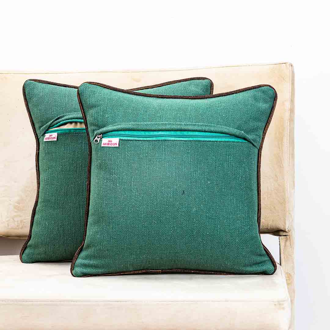 Gorgeous Palm Tree Cushion Cover with Hand Work