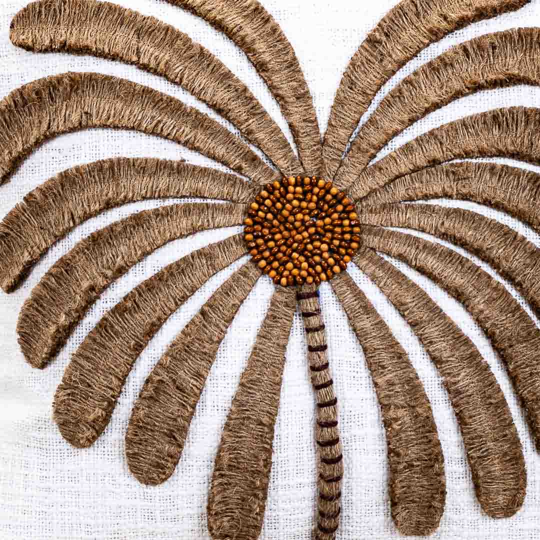 Gorgeous Palm Tree Cushion Cover with Hand Work