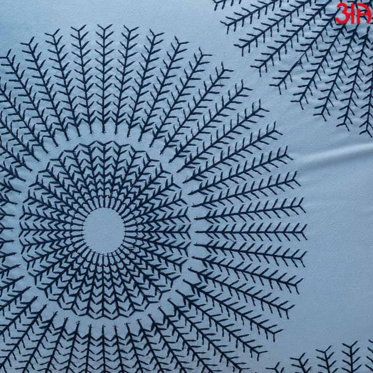Decorative Printed Cushion Cover – 16 x 16 Inch-Blue &amp; Navy Polyester Velvet Fabric