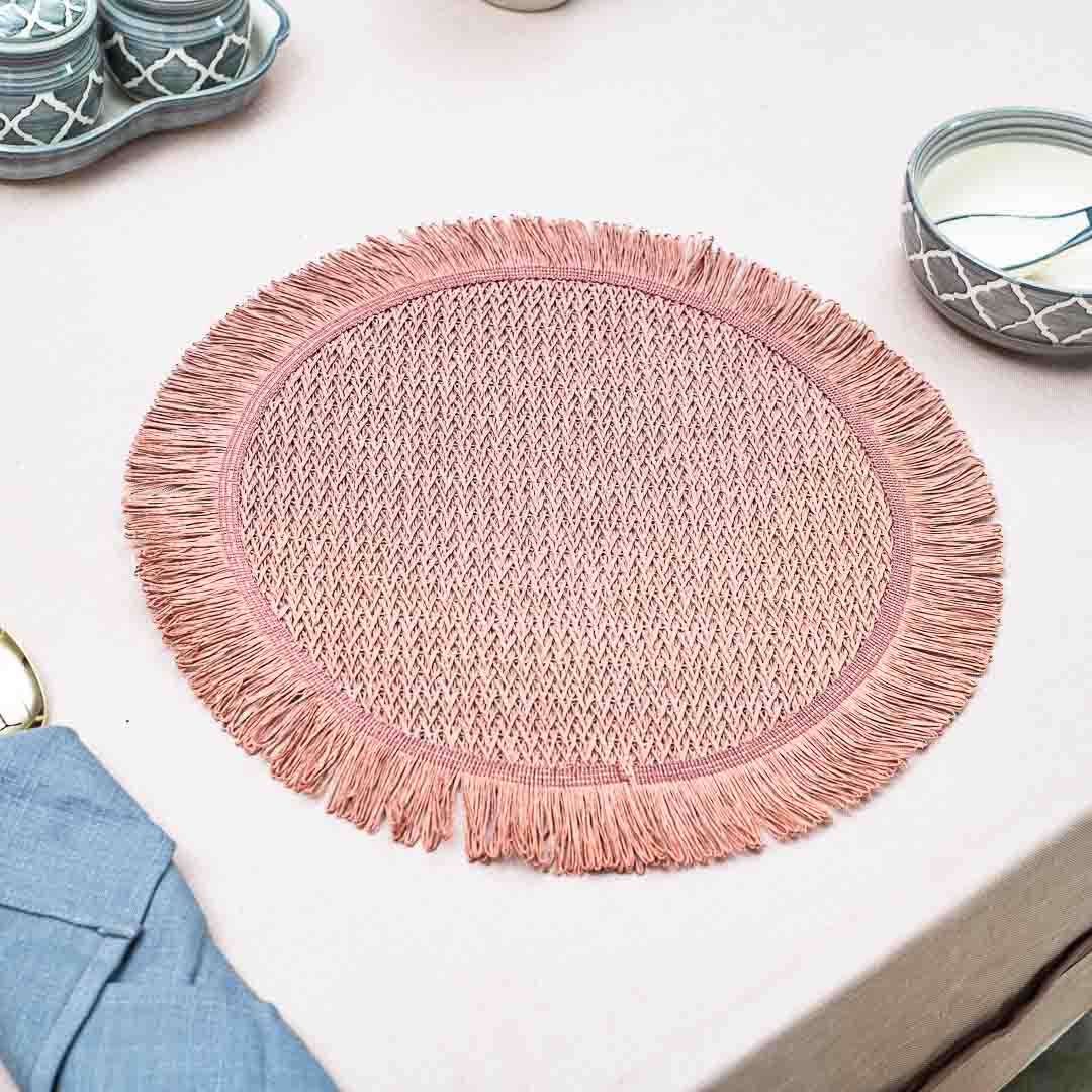 Round Tokyo Frill Design Round Table Mat (16 Inch Round)