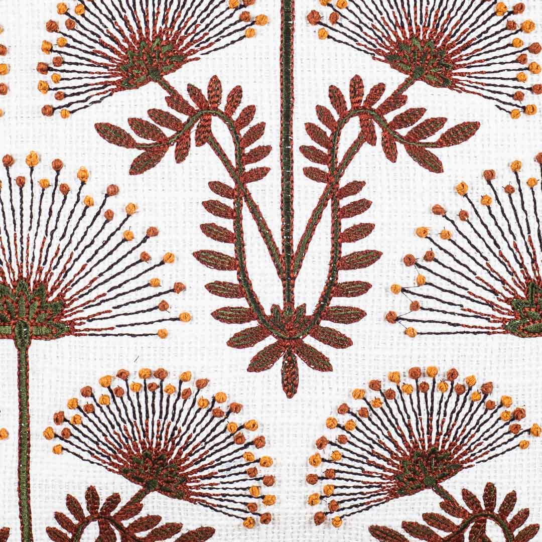 Nature Inspired Embroidered Cushion Cover for Living Room &amp; Bedroom